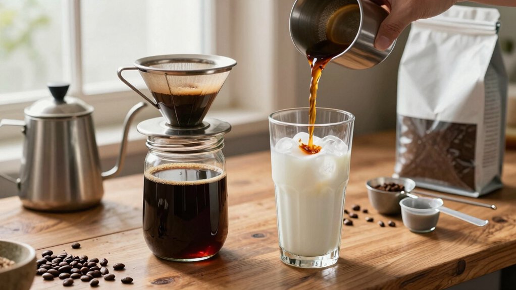 1 1 cold brew dilution with milk ice water milk ratio