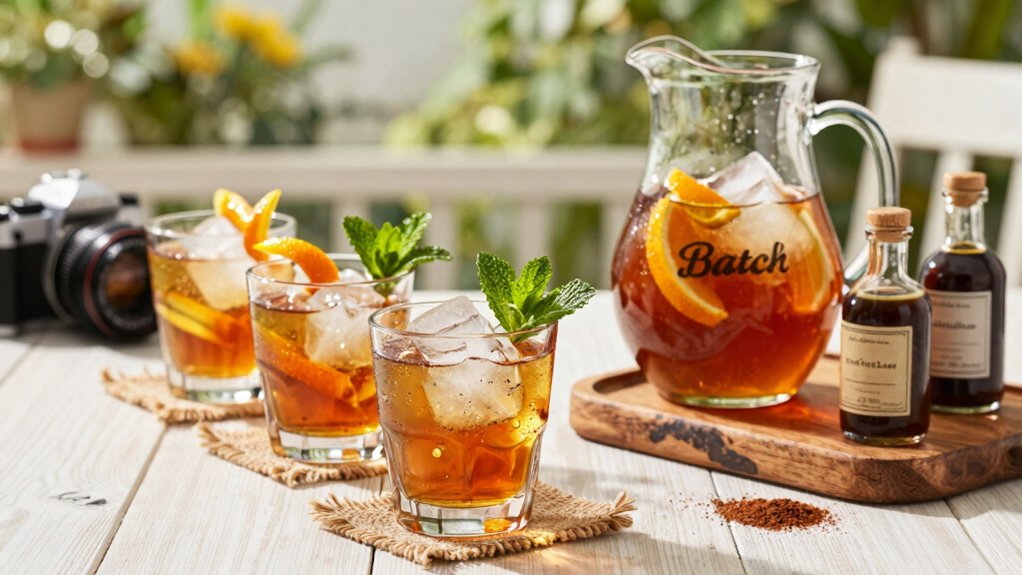 batch coffee bourbon spritz for crowd