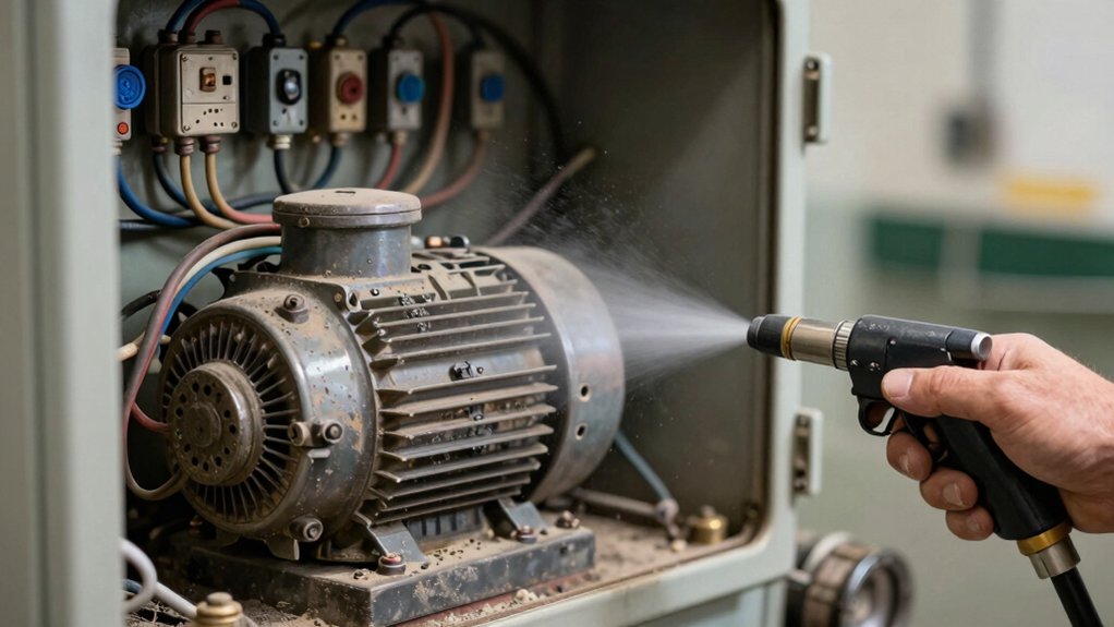 blow out debris with compressed air
