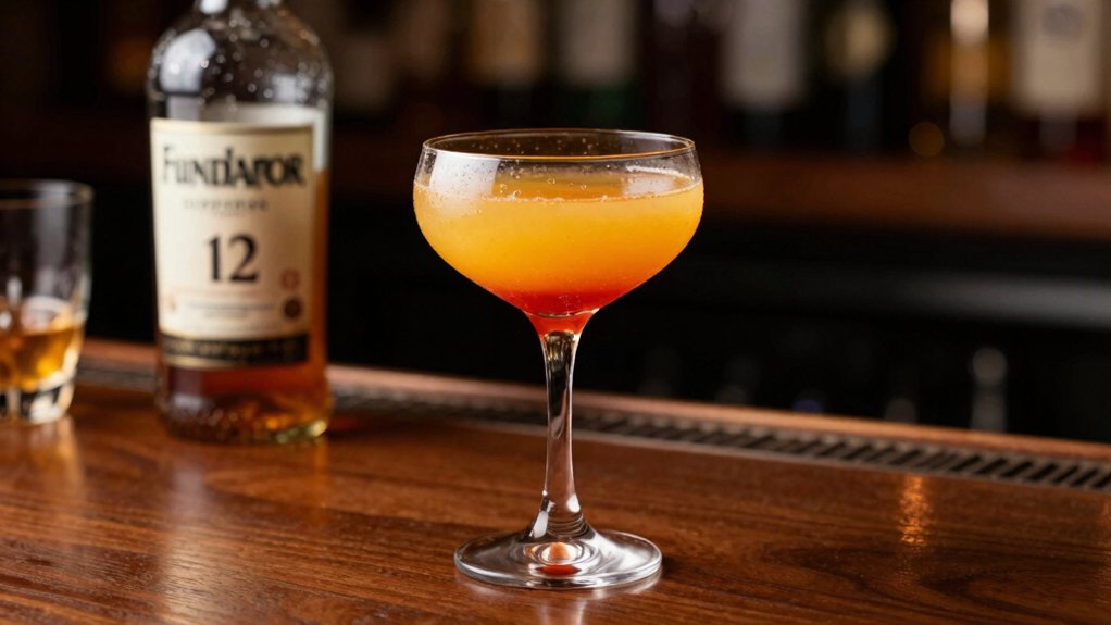 brandy sunrise layered citrus grenadine fundador suprema