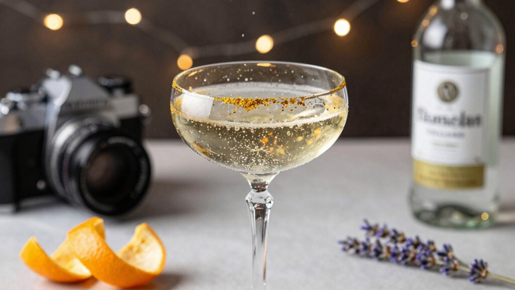 champagne finish bitters herbs glitter