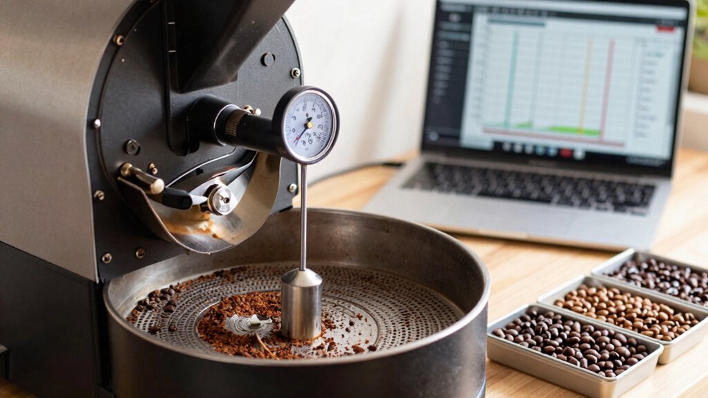 charge temperature by bean batch moisture