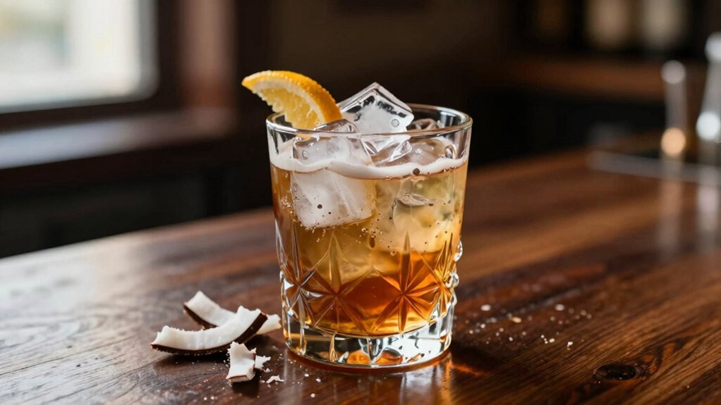 coconut flake bourbon with apple brandy balance