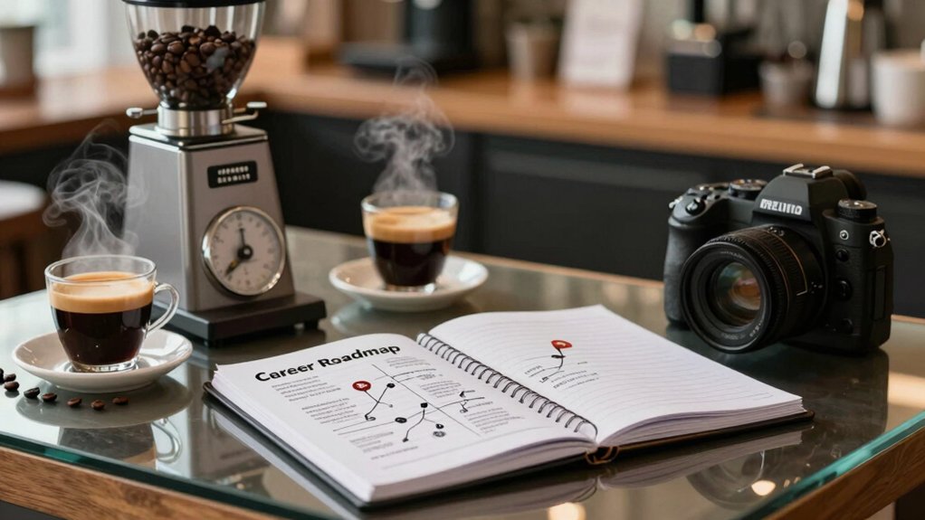 coffee career roadmap with milestones