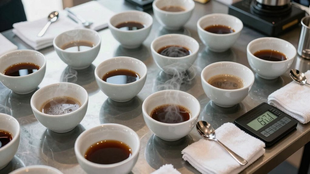 coffee cupping precise water to coffee ratios