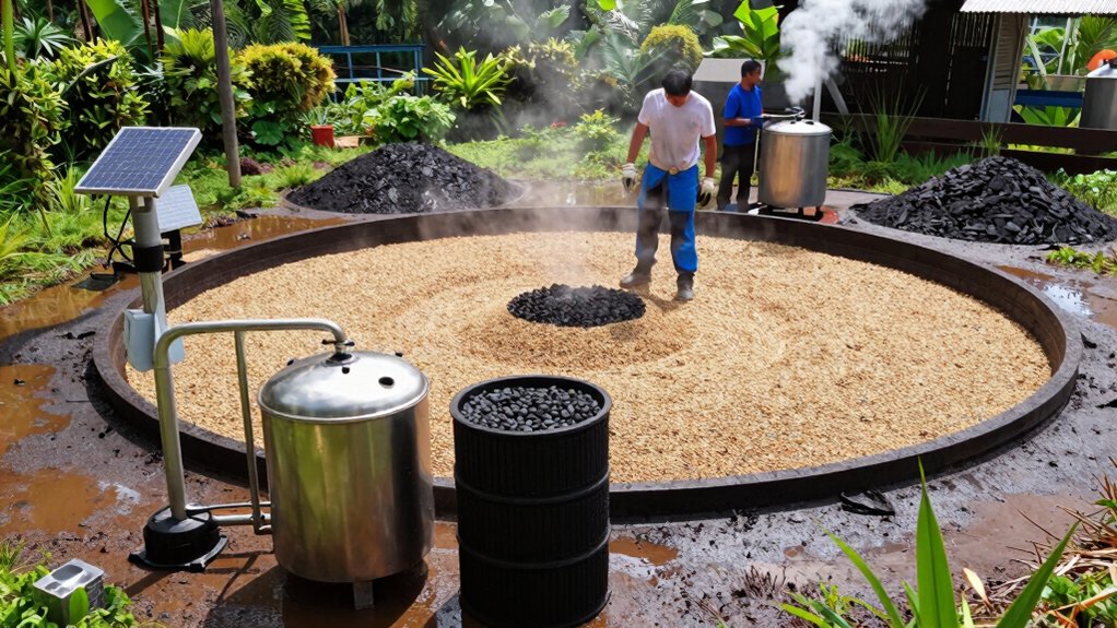 coffee husks compost biochar biogas