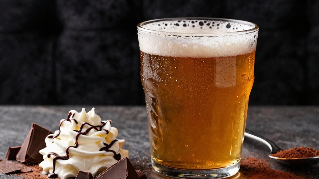 creamy chocolate crema with garnish