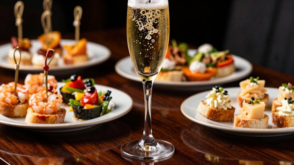 crisp champagne pairs with bites