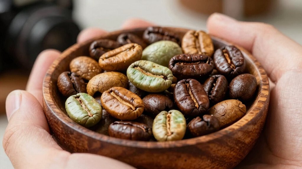 cup each coffee bean level carefully