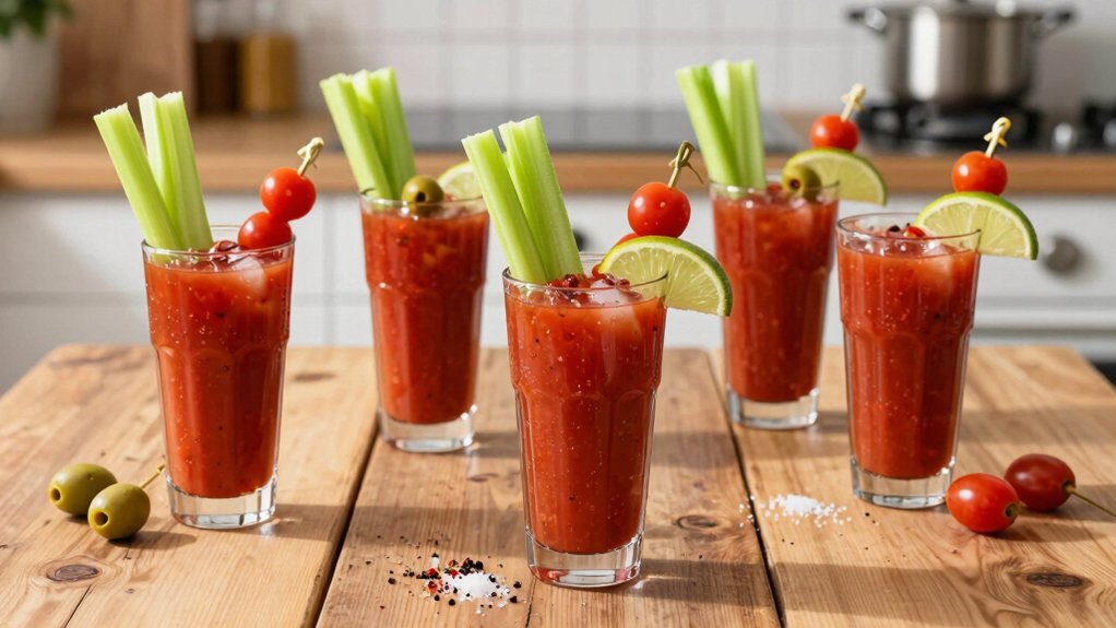 five bloody mary brunch cocktails