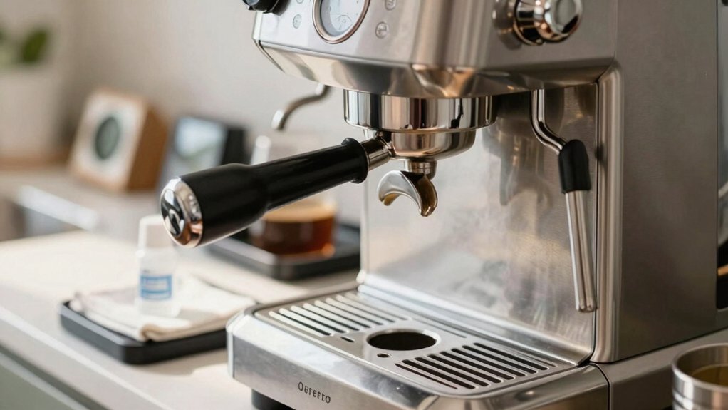 five minute espresso machine maintenance routine