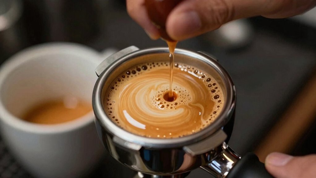 flat even tamp preserves crema