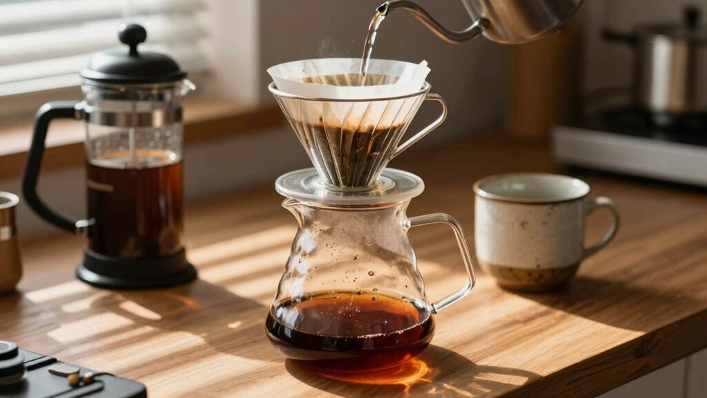 grind filter settle pour
