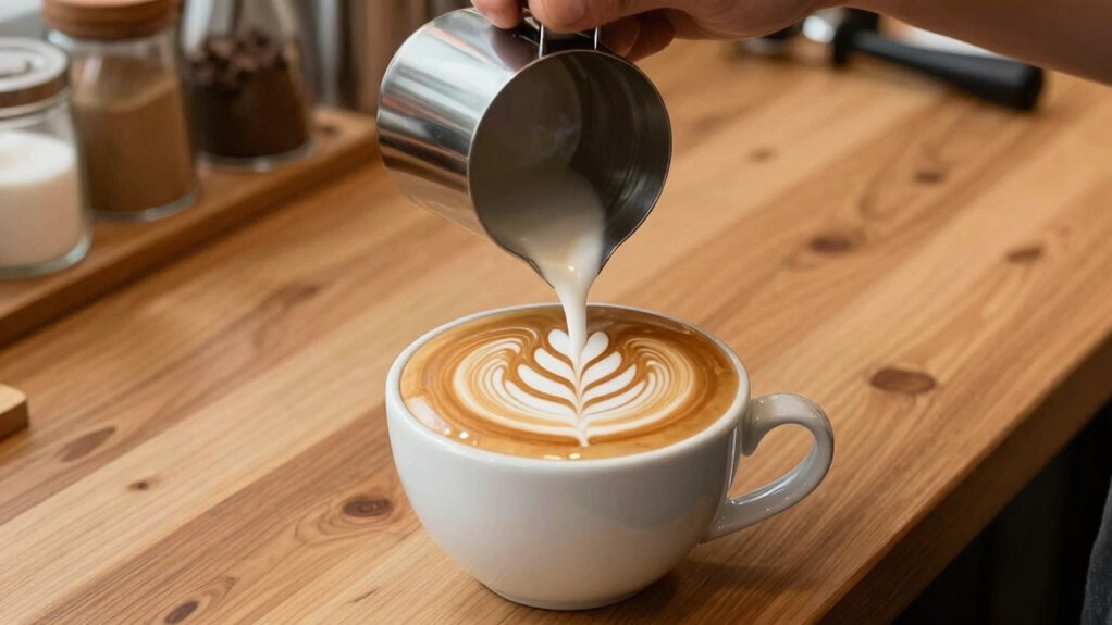 leaf latte tool and milk prep