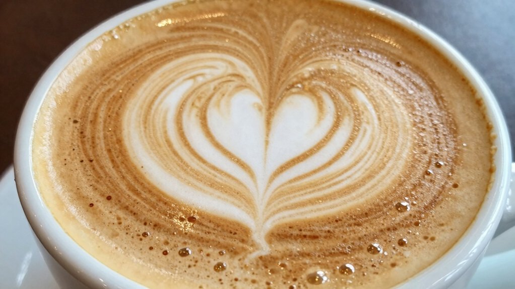 perfect heart shaped latte art