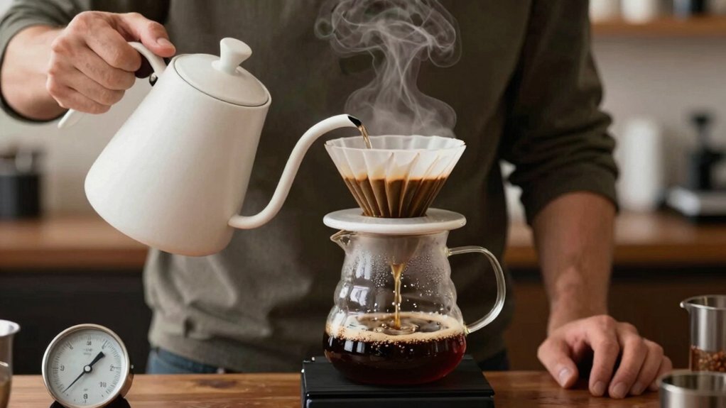 pour over steady circular bloom timing