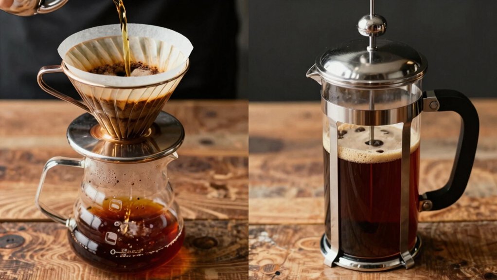pour over vs french press flavor bodies