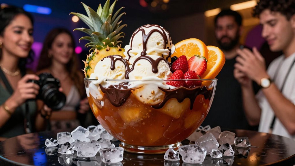 scoop swirl drizzle fruit