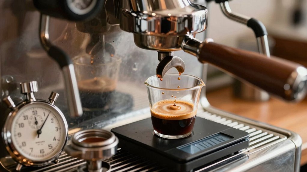 separate pre infusion timer enables precise 5 15s window