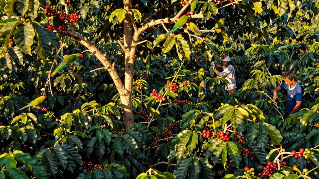 shade managed coffee yields with native trees