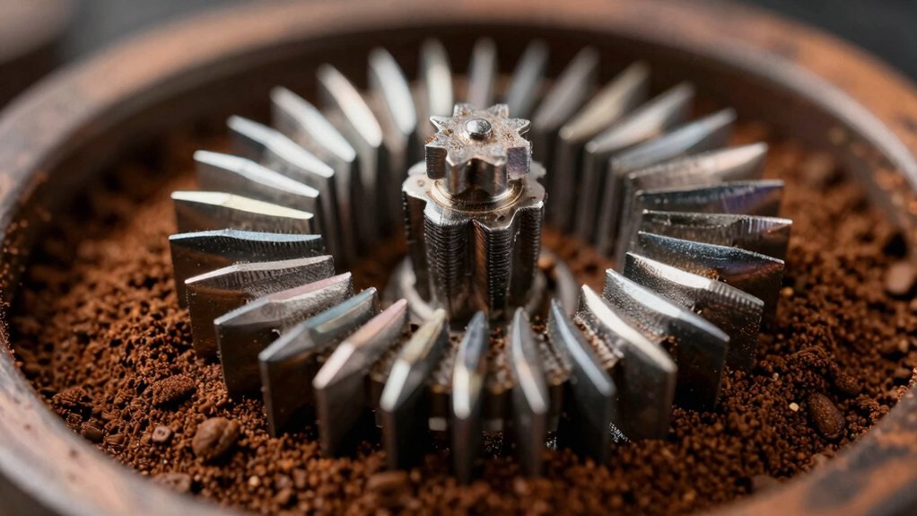 sharp burrs create uniform particle sizes