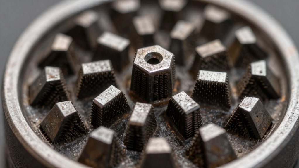 sharp burrs preserve aroma through geometry