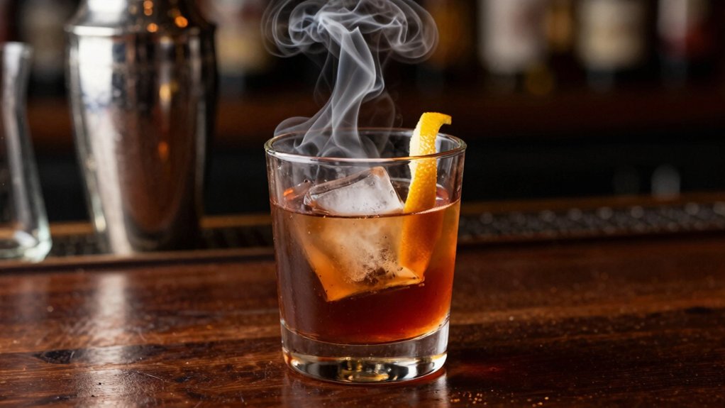 smoked manhattan with diy setup