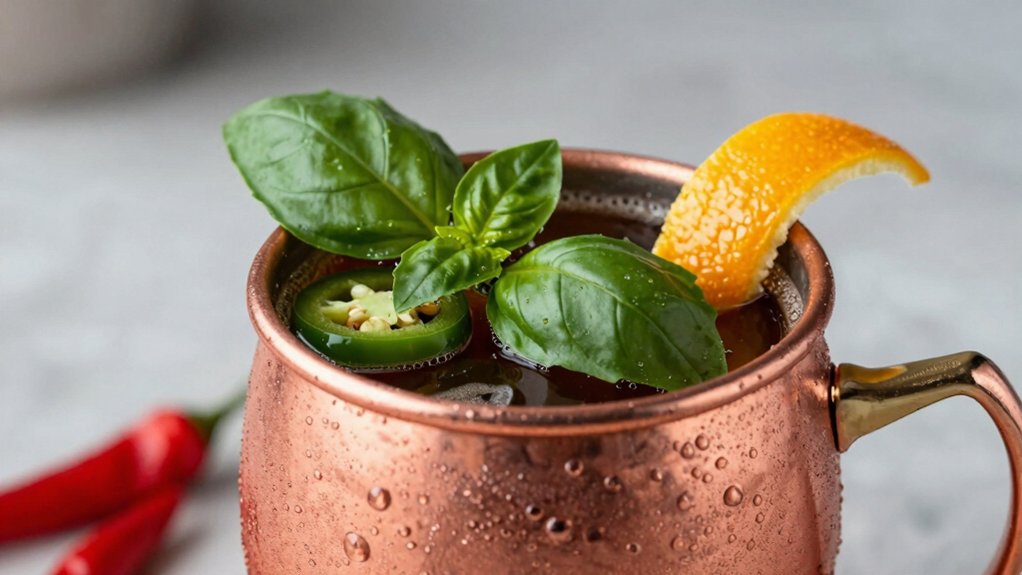 spicy jalape o basil espresso mule