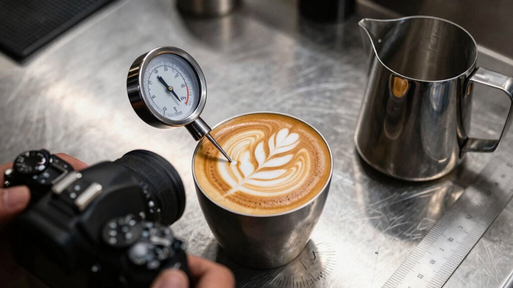 thermometer ensures ideal milk temperature