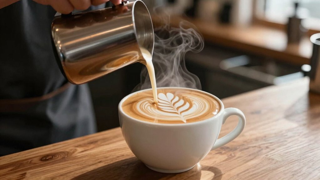 thin steady pour with circular motion