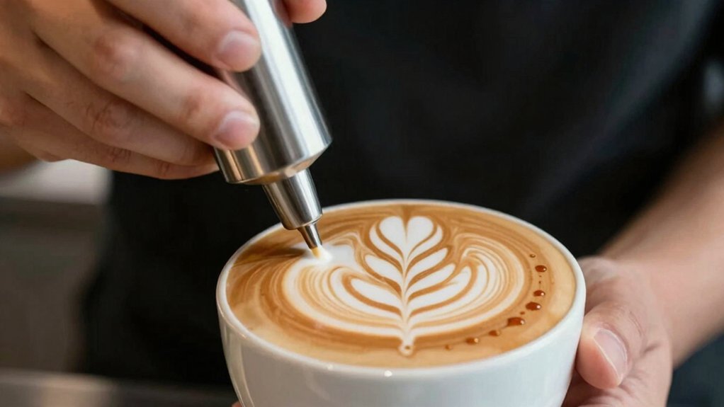 tools enable precise latte art etching