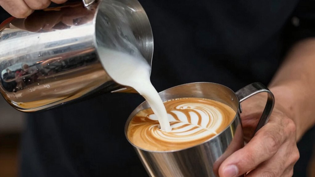 transfer milk to second pitcher to smooth