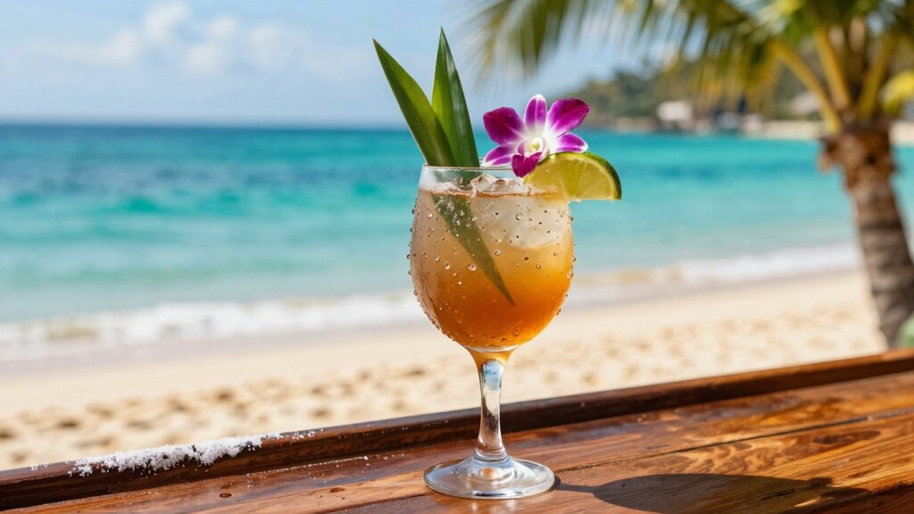 tropical rum cocktails garnish balance