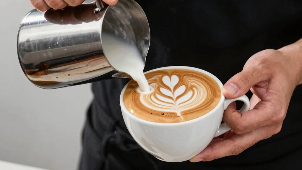 tulip latte art pouring technique