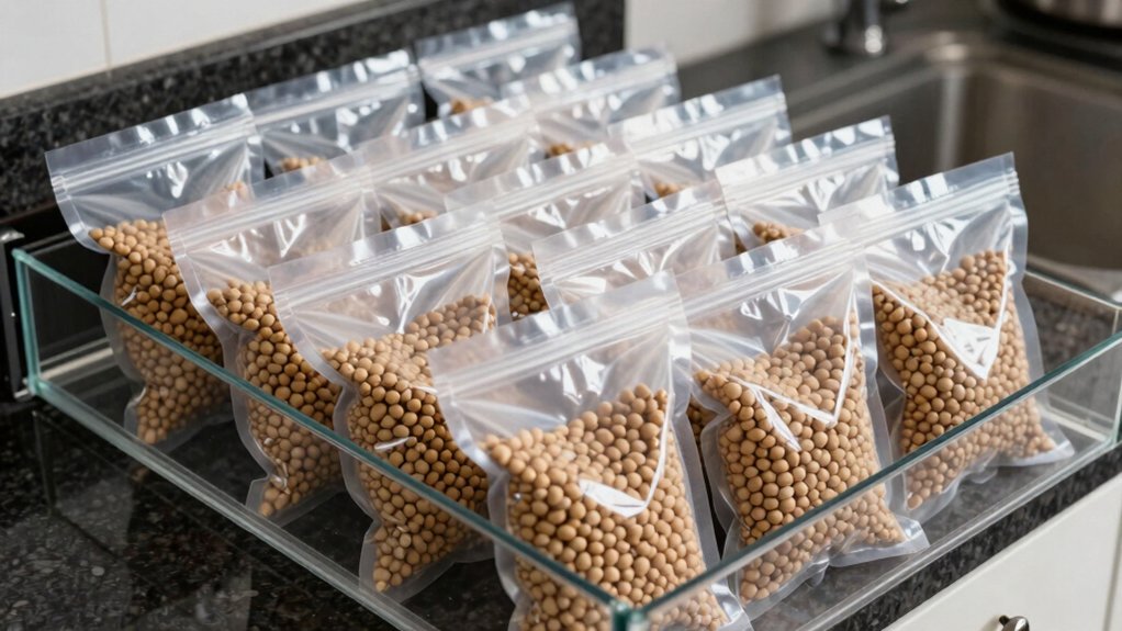 vacuum seal and freeze beans