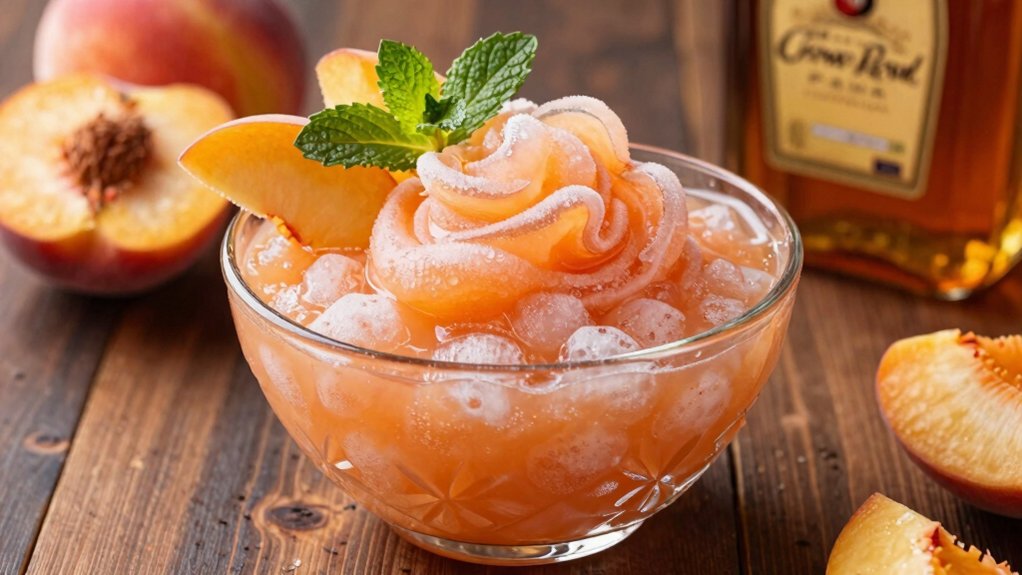 velvety peach whisky slushie bliss