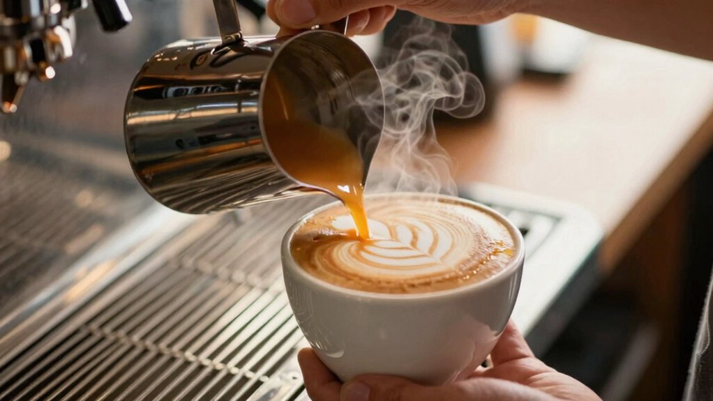 warm cups fresh espresso silky micro foam