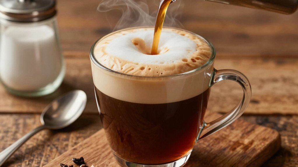 warm glass layered irish coffee crown